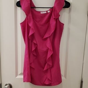 Elegant Pink Ruffle Blouse
